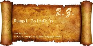 Rumpl Zoltán névjegykártya